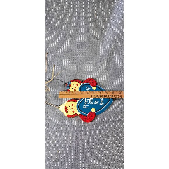 Vintage Raggedy Ann & Andy Wooden Wall Hanging Sign "Friendship Starts In The He - Picture 4 of 5